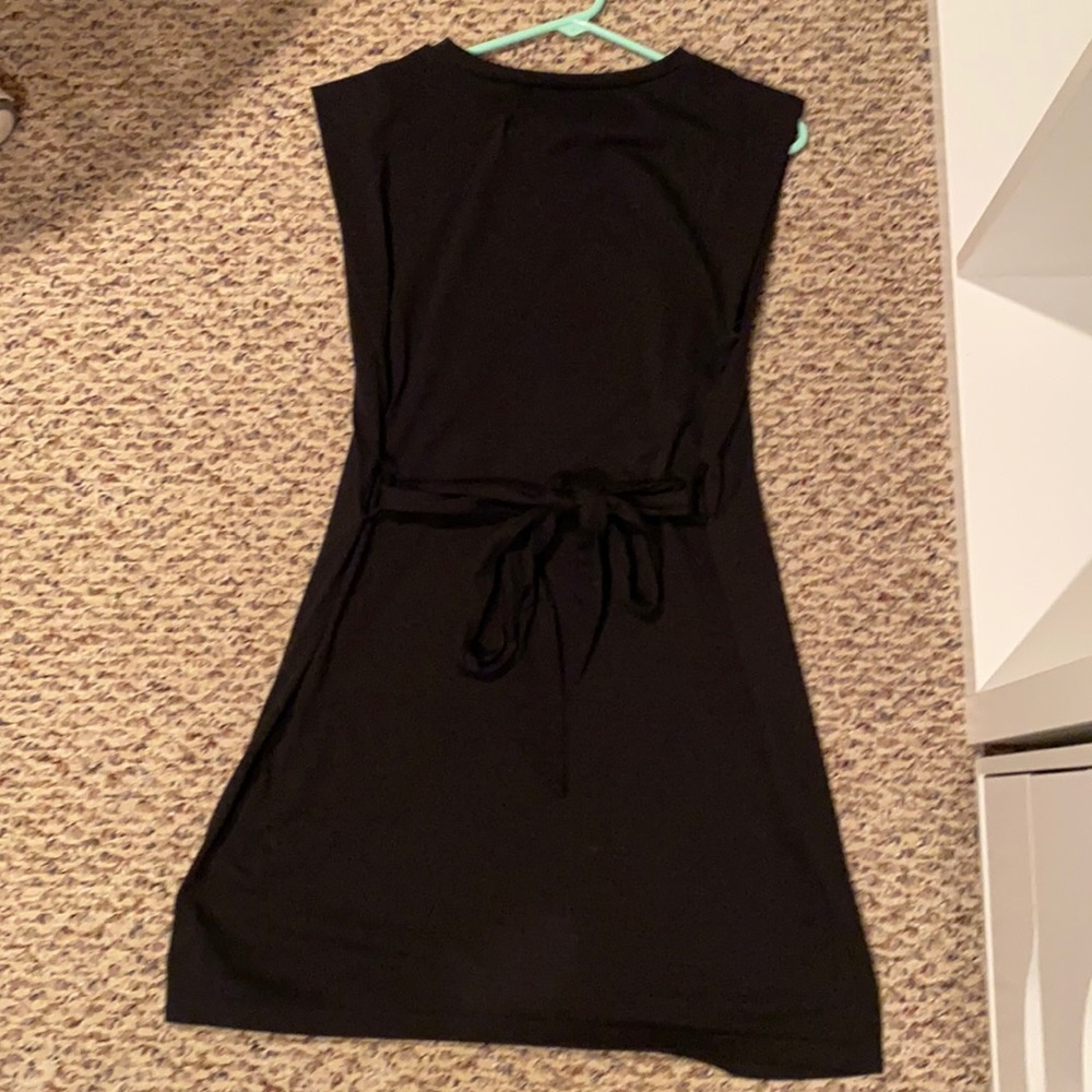 Simple tie front black Shein dress